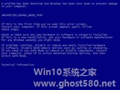 Win7 SP1正式版蓝屏死机提示错误代码Error C000009A怎么办?