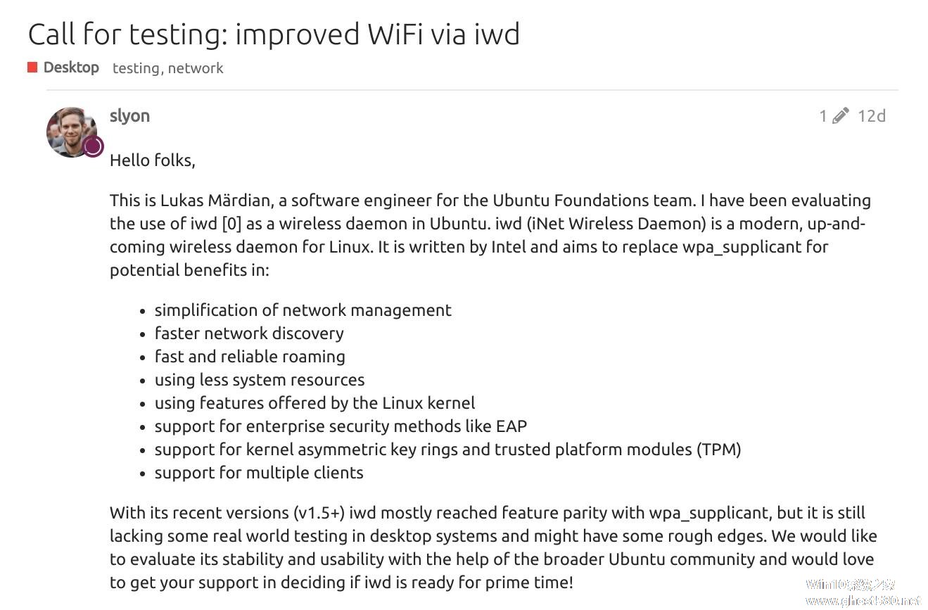 Ubuntu 正在考虑使用 Intel 的 IWD 提供更好的 WiFi 支持